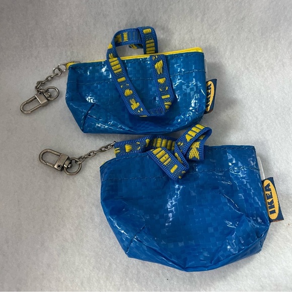 IKEA Accessories - Set of 2 Mini IKEA TOTE BAG Keychains Charms Knolig Zipper Top